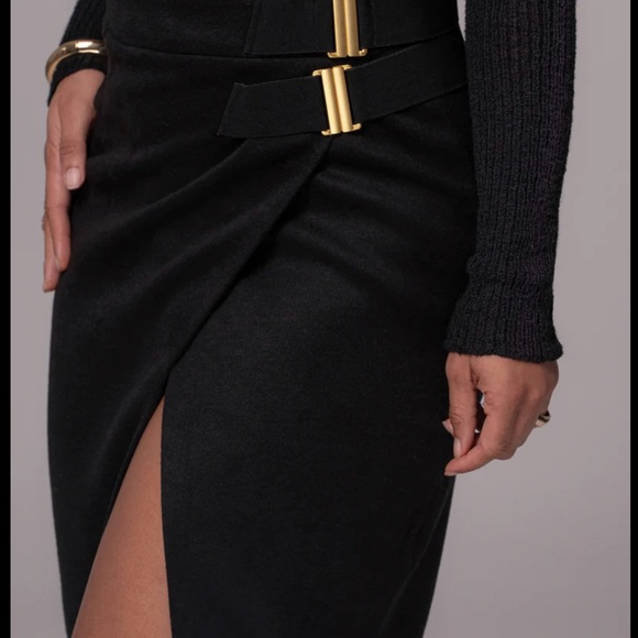 JLUXLABEL Black Gisele Slit Skirt - Picture 4 of 4